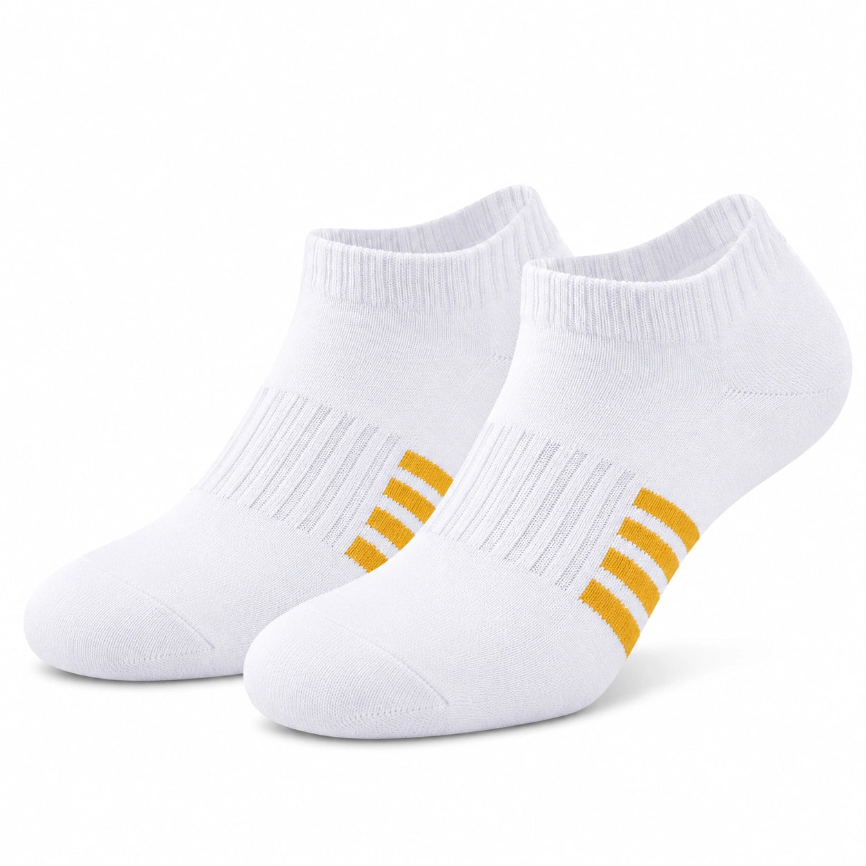 Chaussettes de sport 43-46 en textile blanc/jaune tige basse respirantes