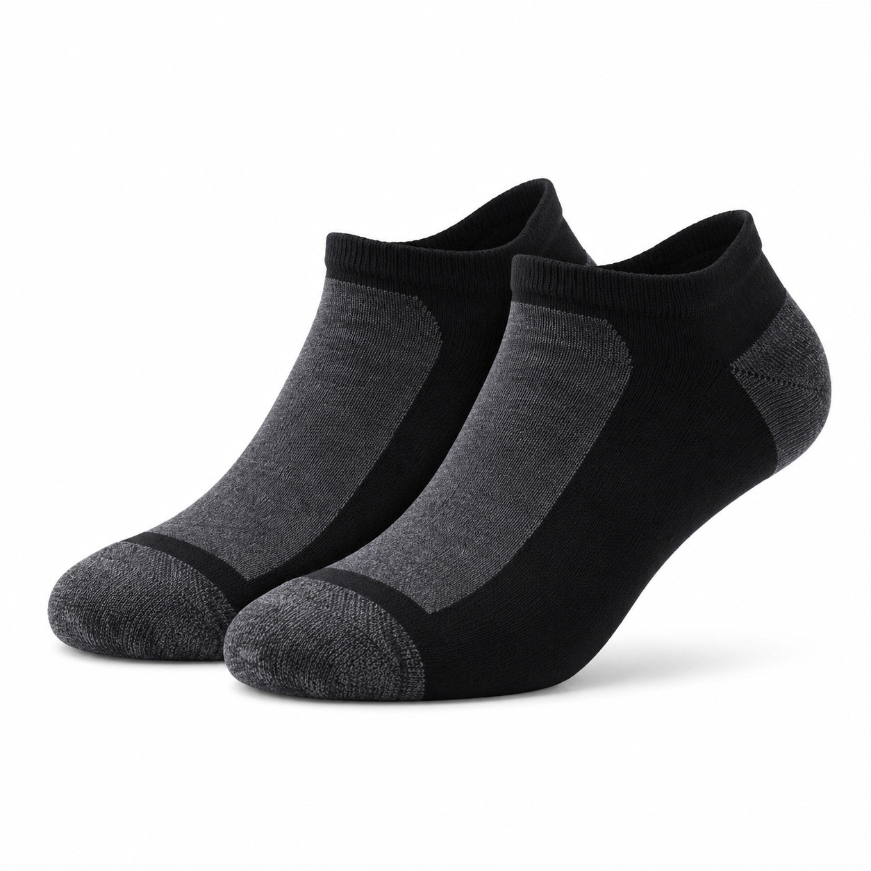 Chaussettes basses 35-38 en maille noire et grise pour sport