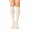 Chaussettes hautes 35-38 en maille beige côtelée décontractées