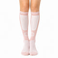 Chaussettes montantes 35-38 en textile rose et blanc à renforts