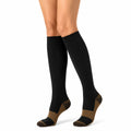 Chaussettes hautes 39-42 noires et marron en maille côtelée style sport