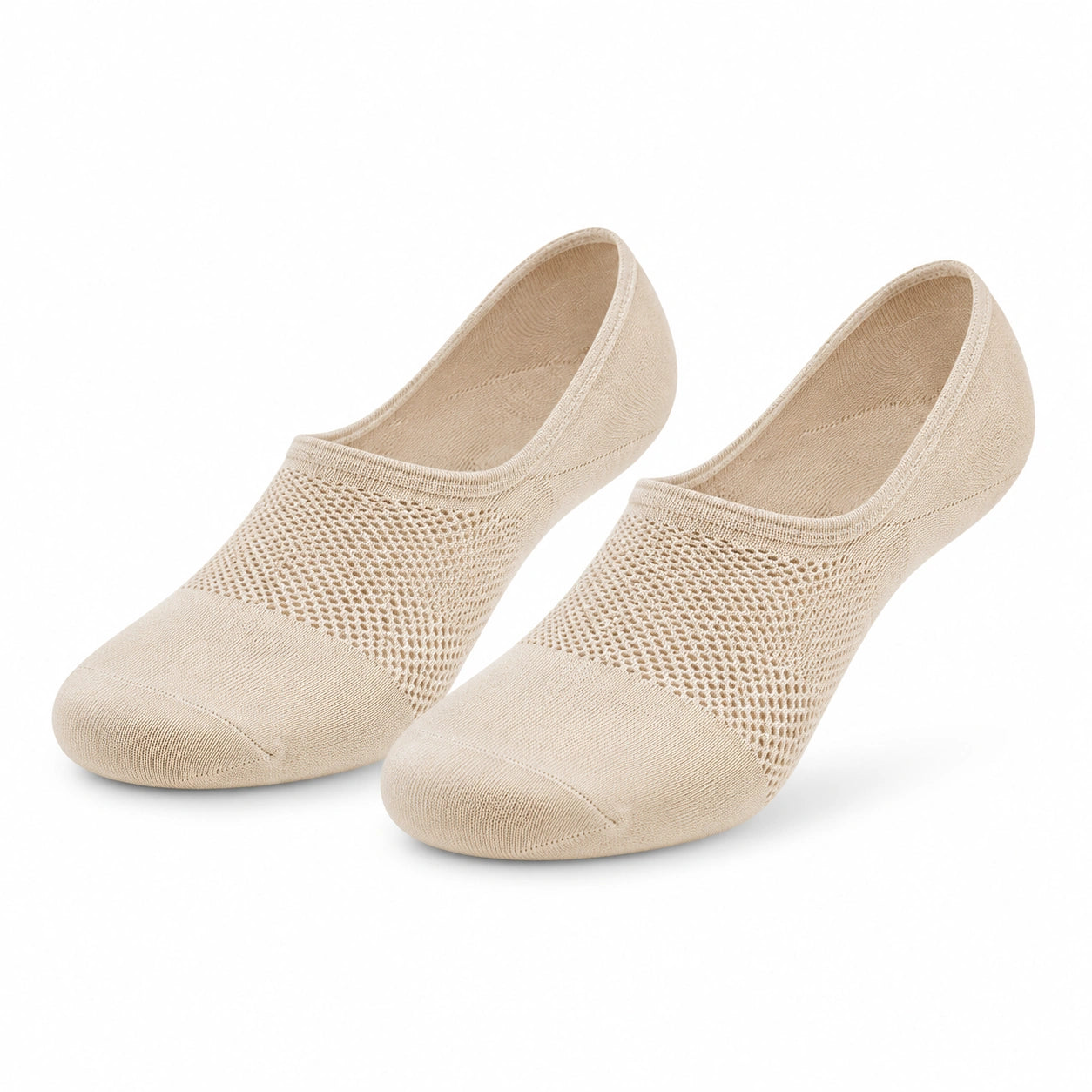 Chaussettes invisibles 35-38 beige en textile extensible respirant