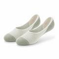 Chaussettes invisibles 39-42 en maille textile vert sauge et blanc - légères et respirantes