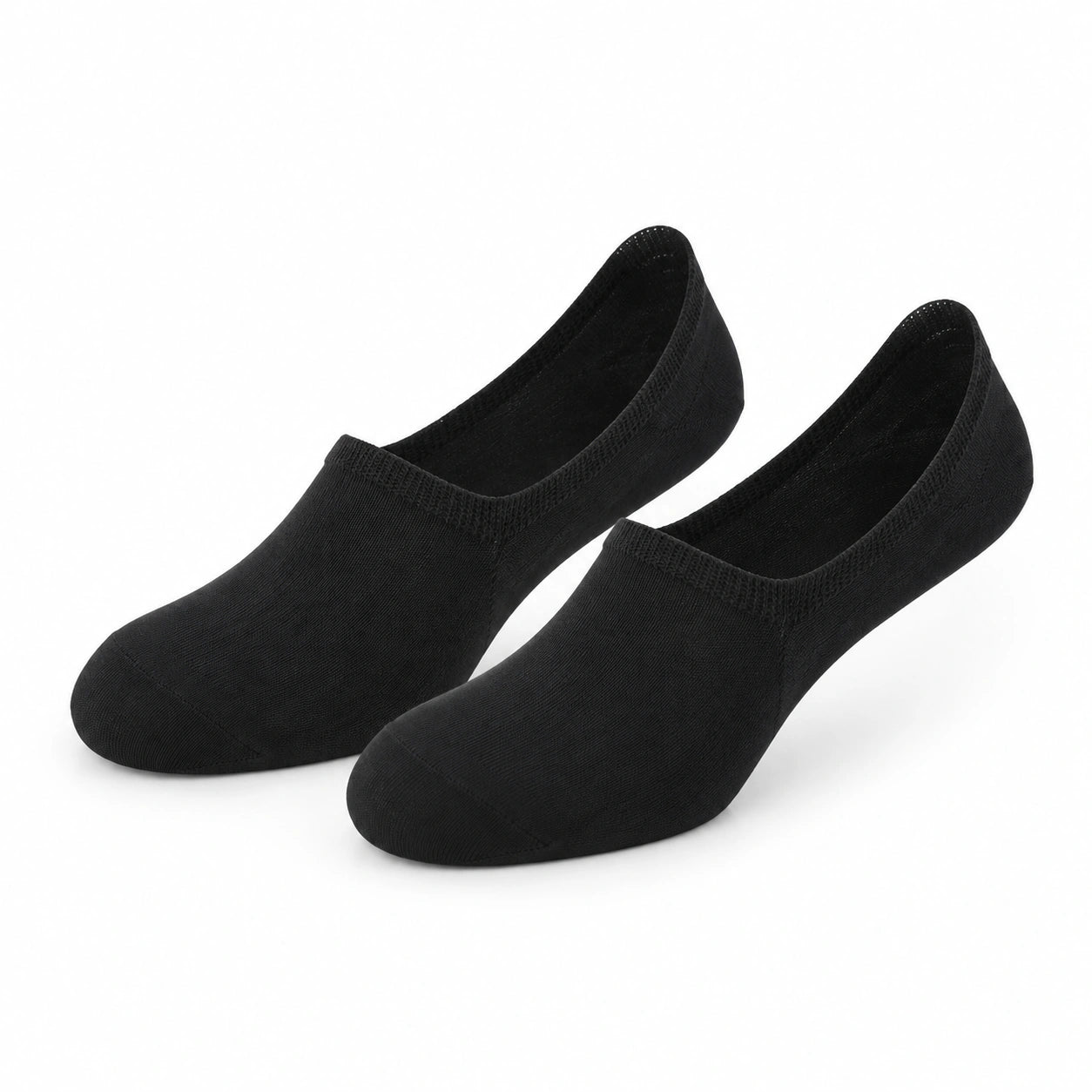 Chaussettes invisibles 43-46 en maille noire - coupe basse extensible