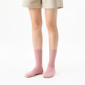 Chaussettes mi-mollet 39-42 en coton rose côtelées style classique